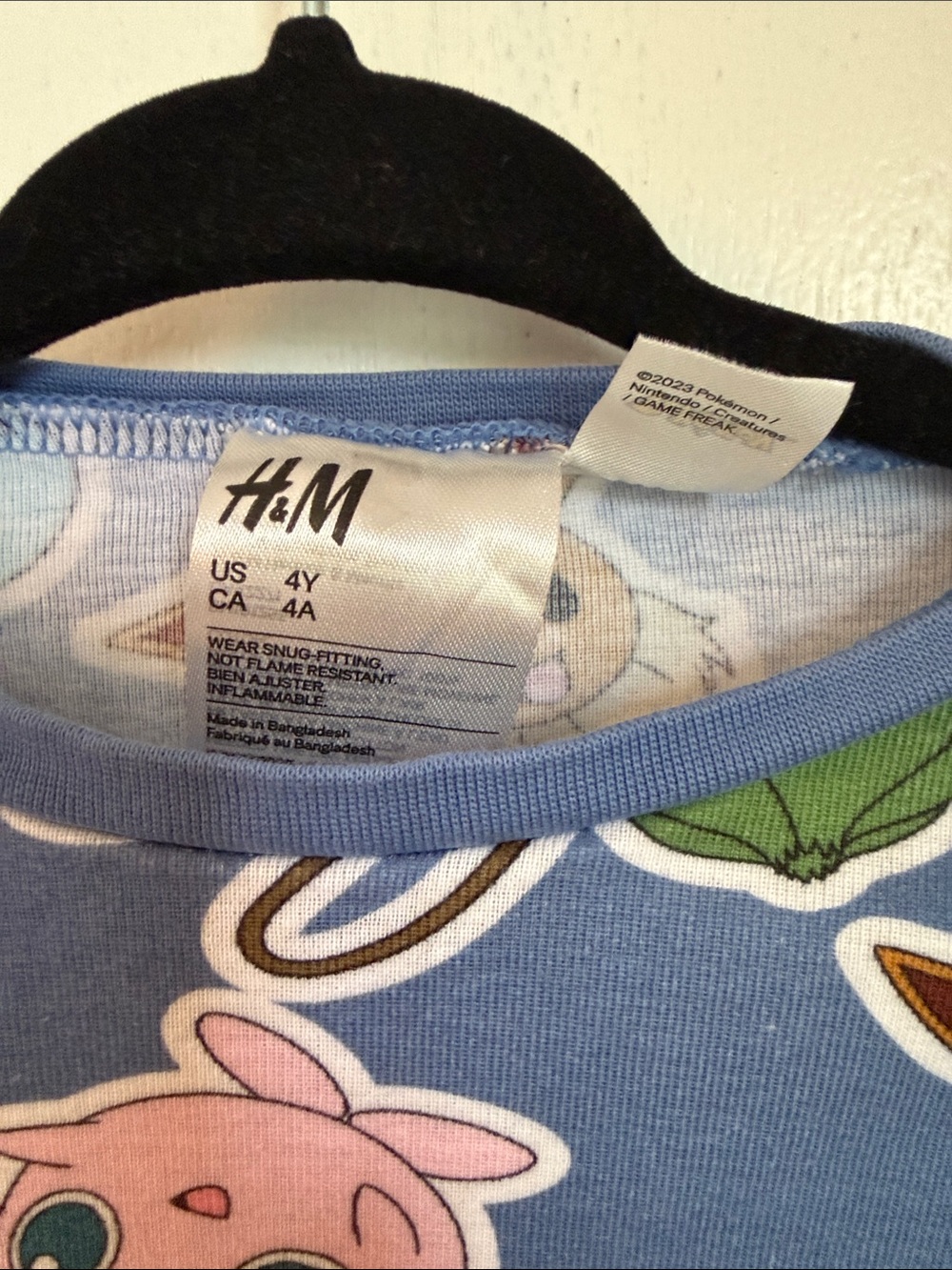 H&M Pokémon sleep shirt in size 4 - Picture 3 of 3